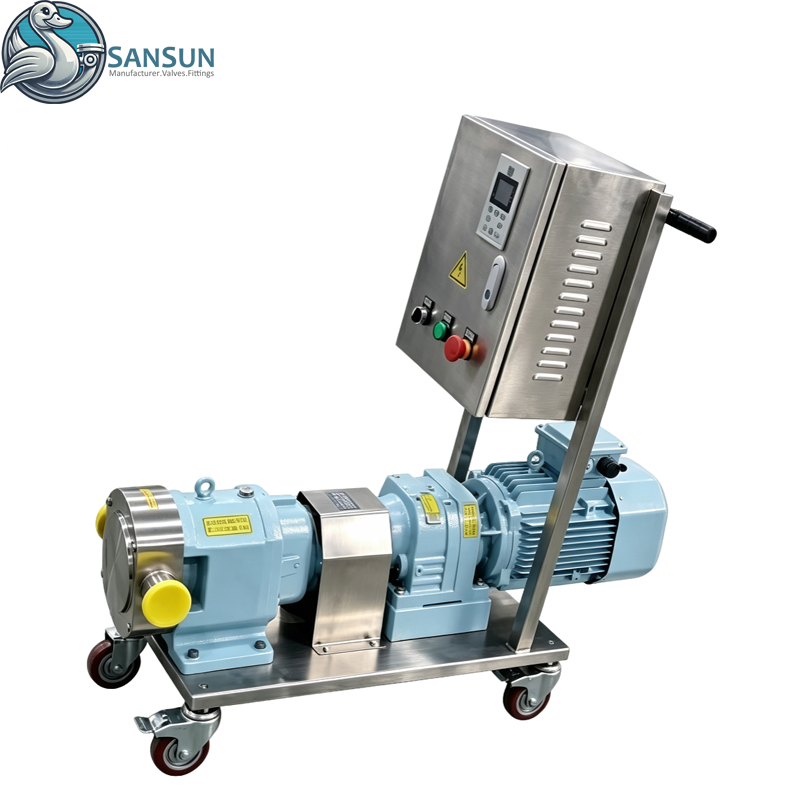 Sanitary Food Grade Rotary Lobe Pump with Variable Frequency Control 316L Stainless Steel