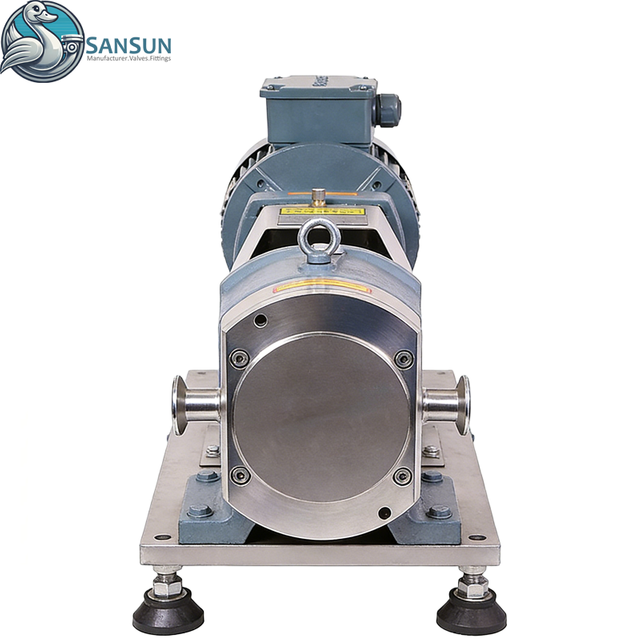 Sanitary Stainless Steel Weld/Clamp Displacement Rotary Lobe Pump with Gear Reduce Motor