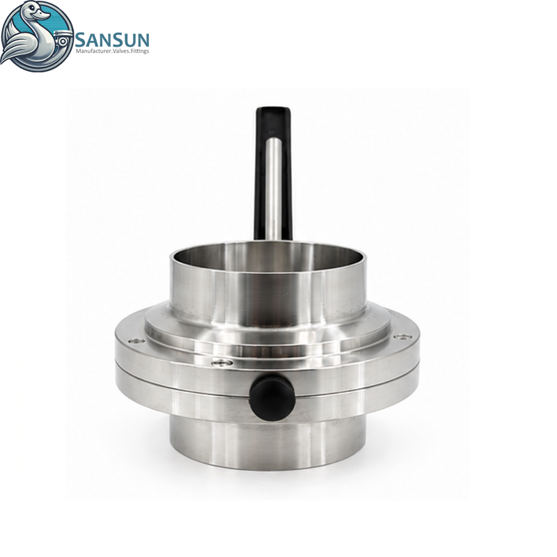 316L Sanitary Welded Butterfly Valve with Black Trigger Handle