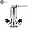 316L Sanitary Pneumatic Tri-Clamp Aseptic Sampling Valve with Hand Lever 