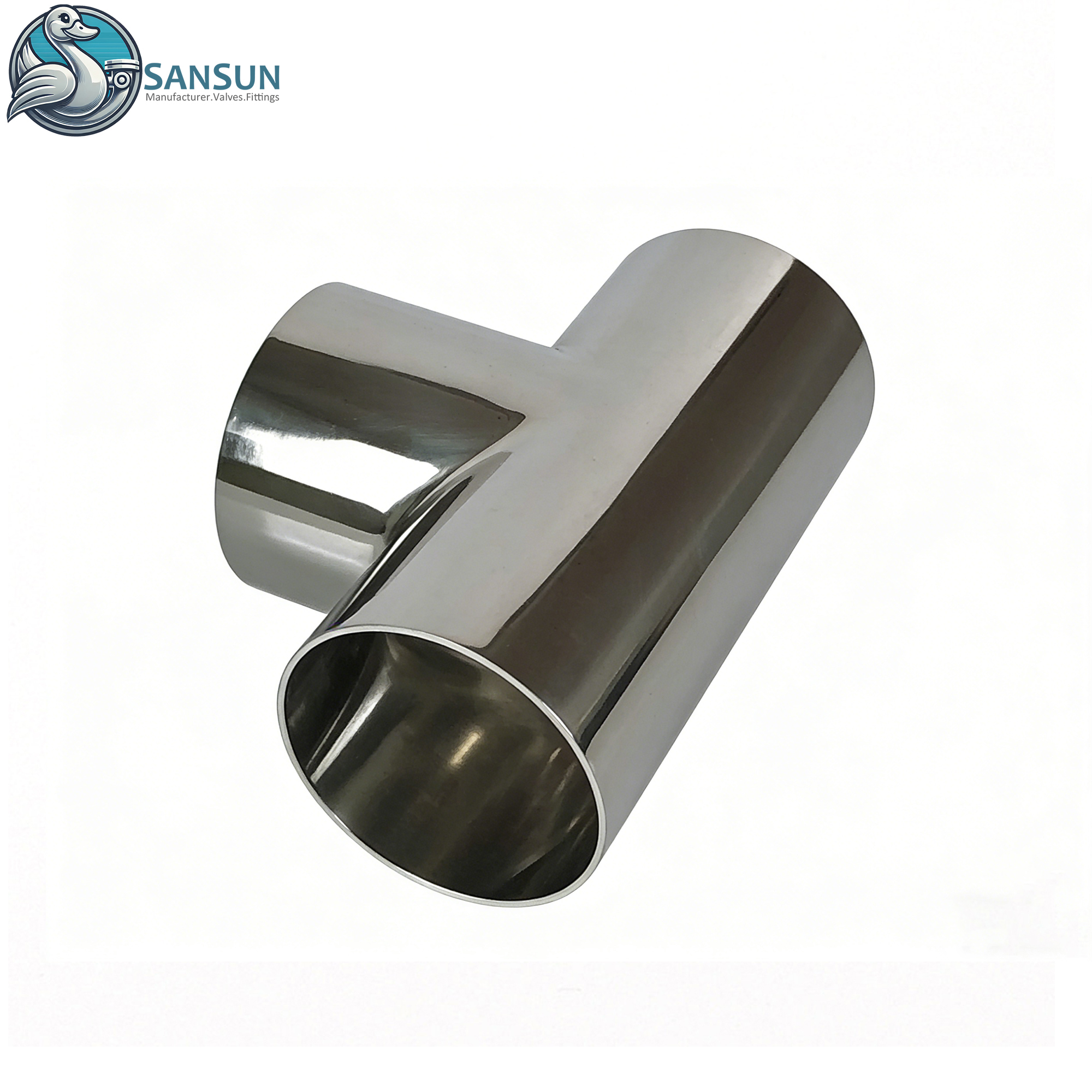 Butt‑Weld Stainless Steel Tee for Liquid Cooling System