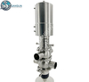 Sanitary Stainless Steel Double Seat Mixproof Valve For Dairy Beverage Pharmaceutical Industry