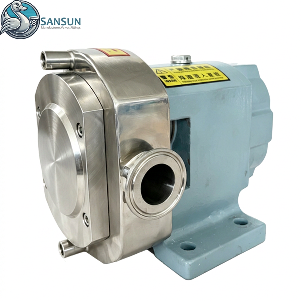 316L Sanitary Horizontal Jacketed Rotary Lobe Pump Heating and Cooling for Pump Chamber