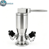 316L Sanitary Pneumatic Tri-Clamp Aseptic Sampling Valve with Hand Lever 