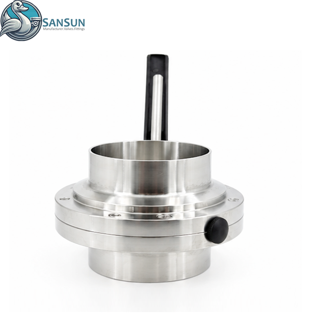 316L Sanitary Welded Butterfly Valve with Black Trigger Handle