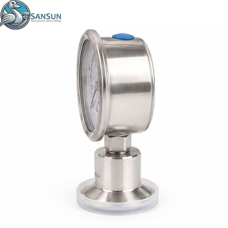 316L Food Grade Sanitary Tri-Clamp Diaphragm Pressure Gauge