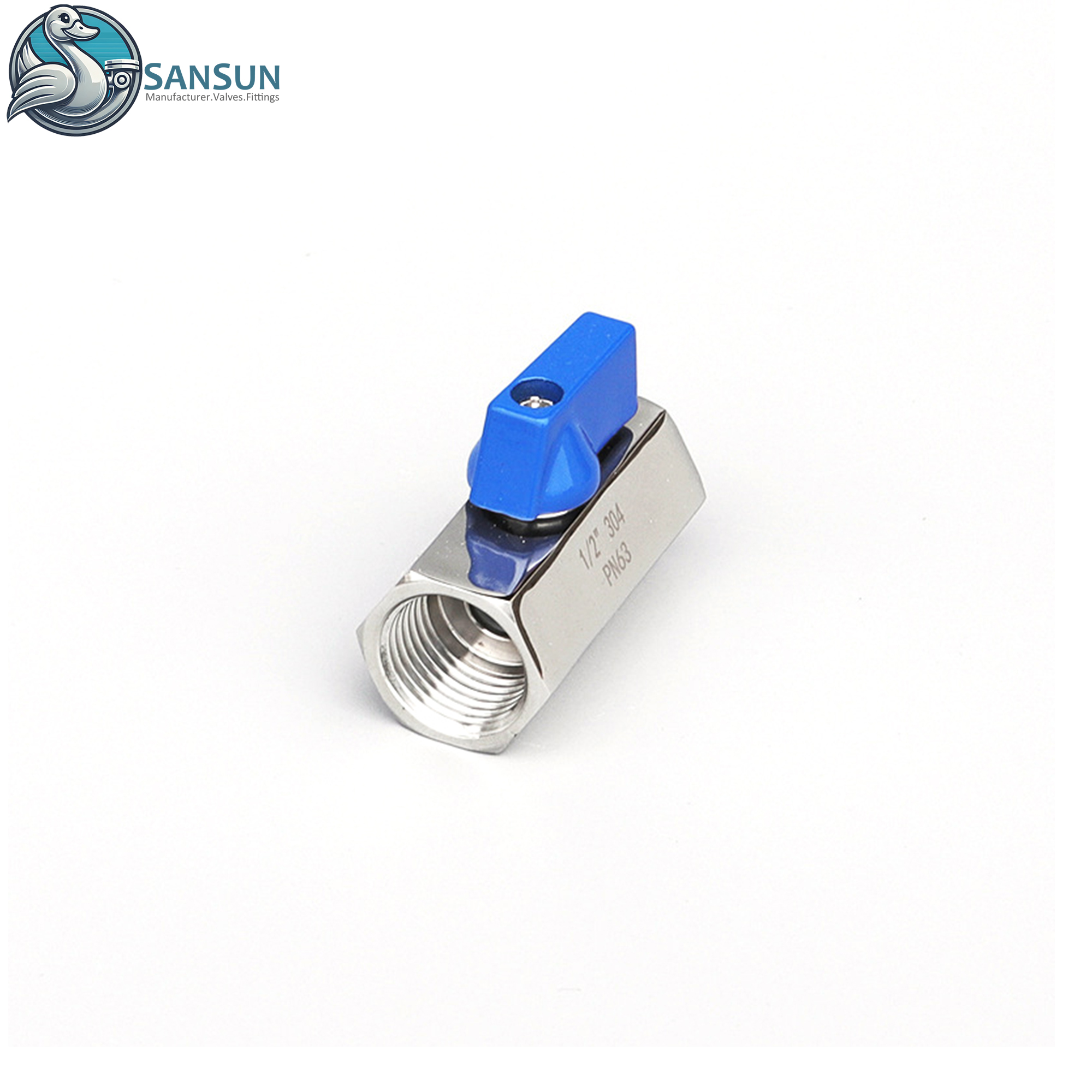 Stainless Steel Female Thread Mini Ball Valve AISI304 AISI316L For AI Data Center Liquid Cooling CDU Pipeline SANSUN