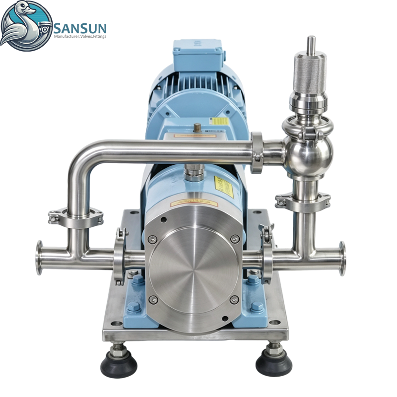 316L Stainless Steel Sanitary Food‑Grade Cam Lobe Pump with Safety Valve