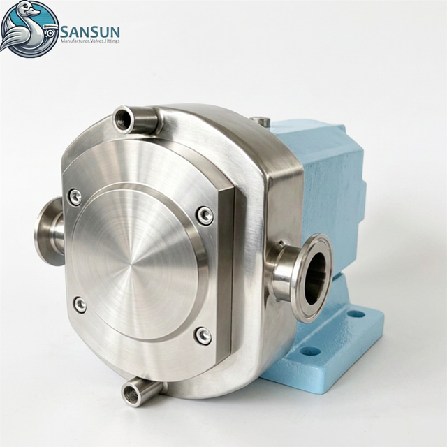 316L Sanitary Horizontal Jacketed Rotary Lobe Pump Heating and Cooling for Pump Chamber