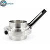 316L Sanitary Welded Butterfly Valve with Black Trigger Handle