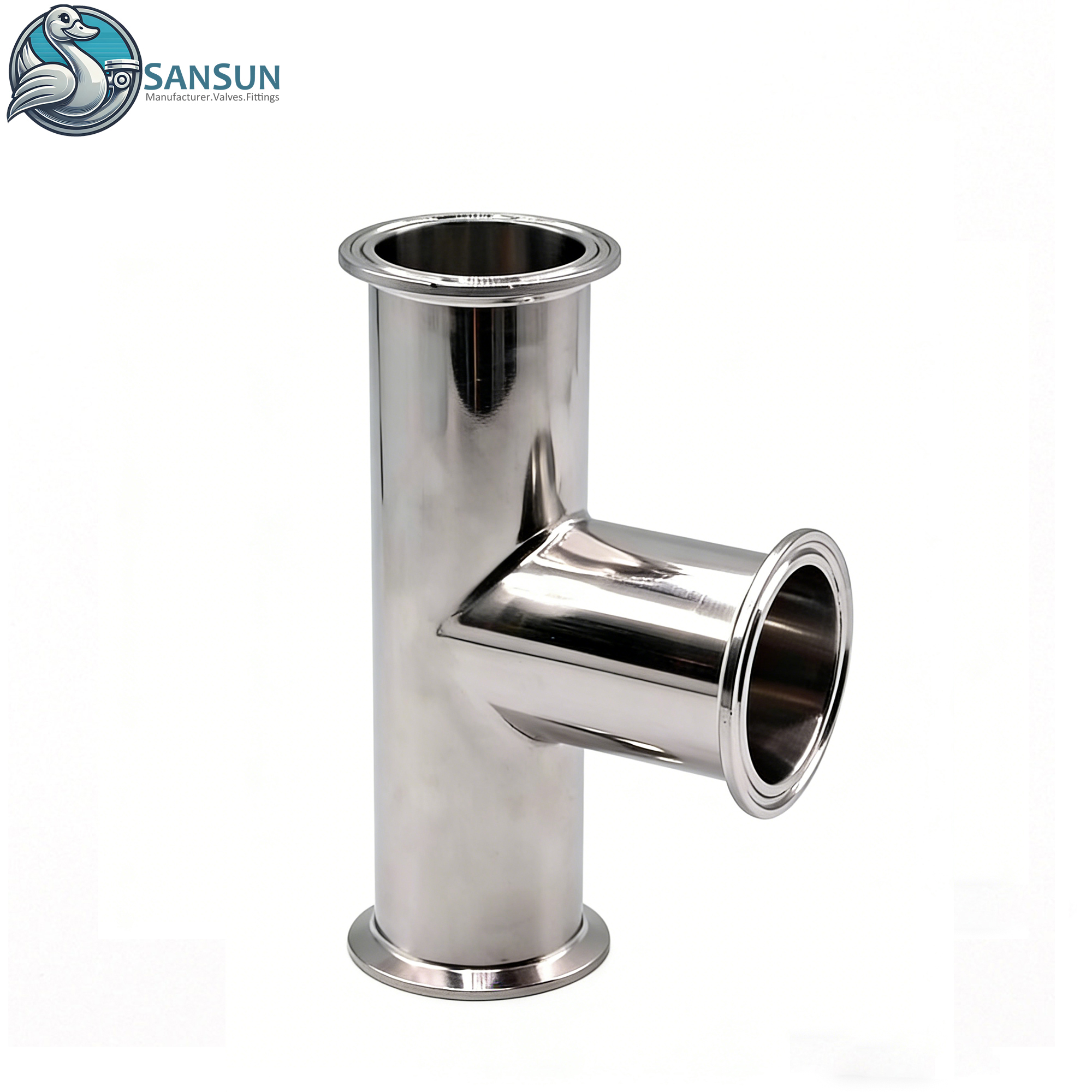 Sanitary Clamped Stainless Steel Tee for Liquid Cooling System