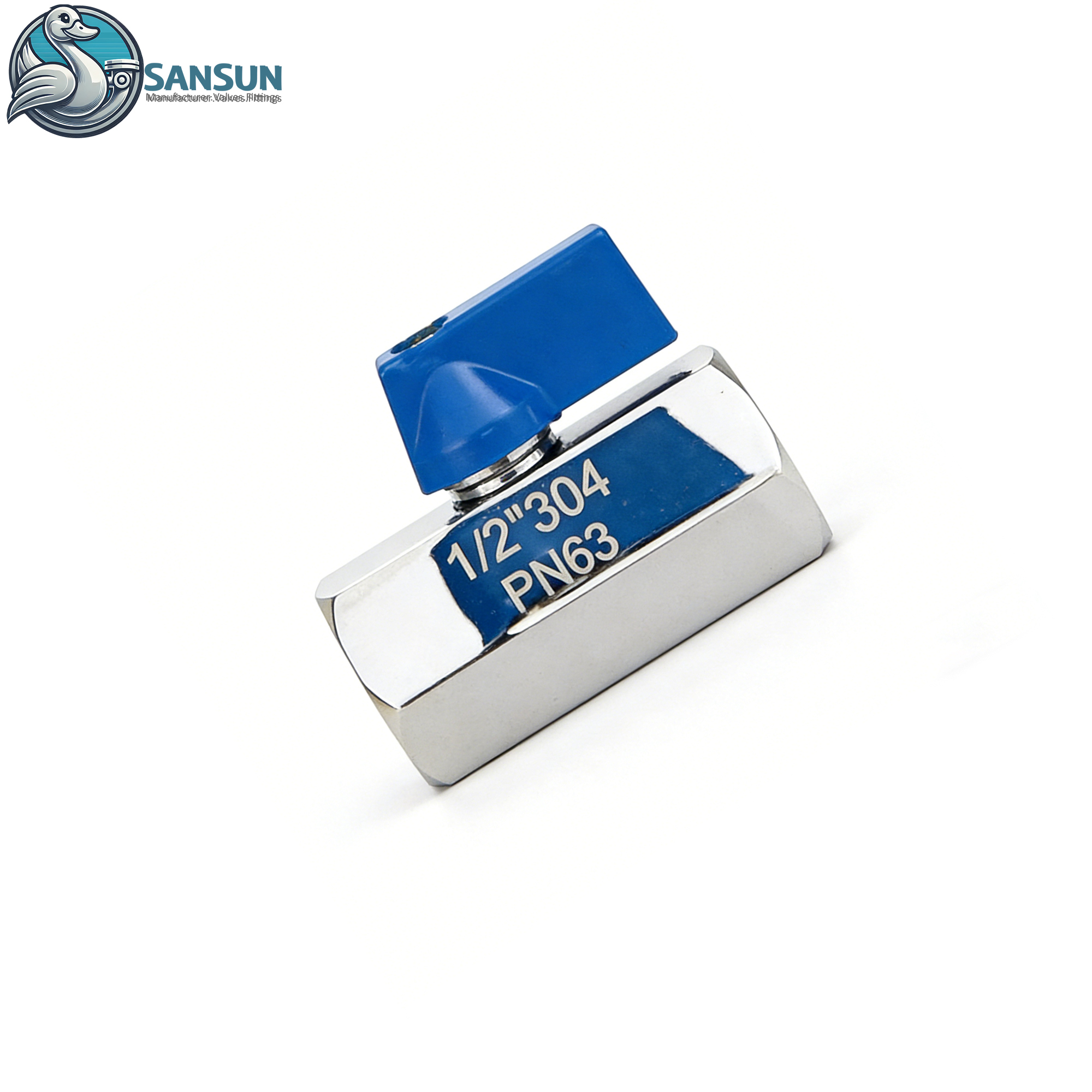 Stainless Steel Female Thread Mini Ball Valve AISI304 AISI316L For AI Data Center Liquid Cooling CDU Pipeline SANSUN