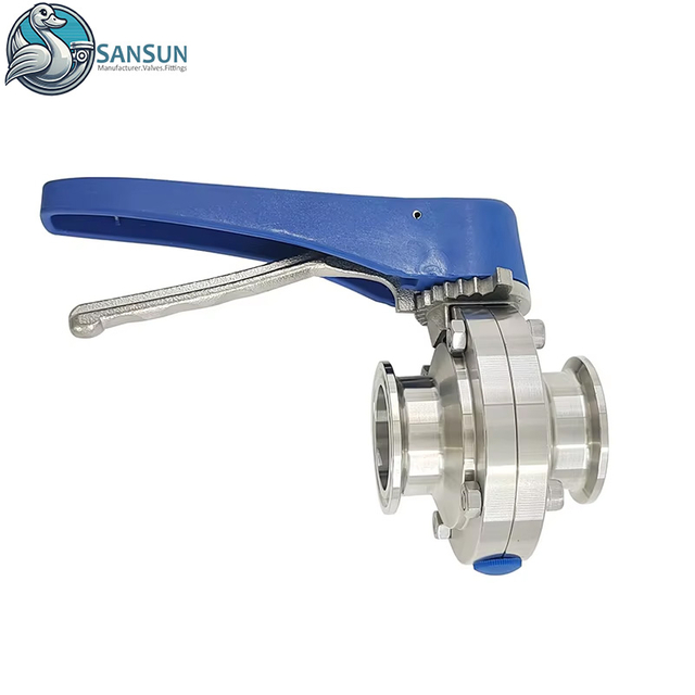 Multi Position Plastic Handle Tri Clamp Butterfly Valve Stainless Steel For AI Data Center Liquid Cooling CDU Pipeline SANSUN