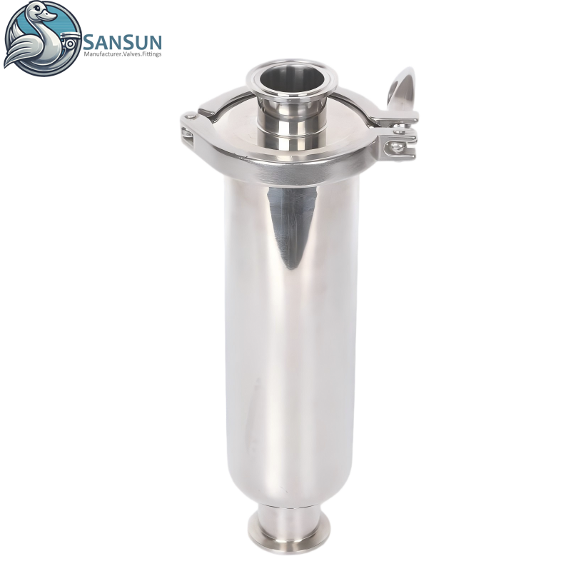 Sansun Stainless Steel Tri Clamp Straight Strainer For AI Data Center CDU Liquid Cooling Pipeline