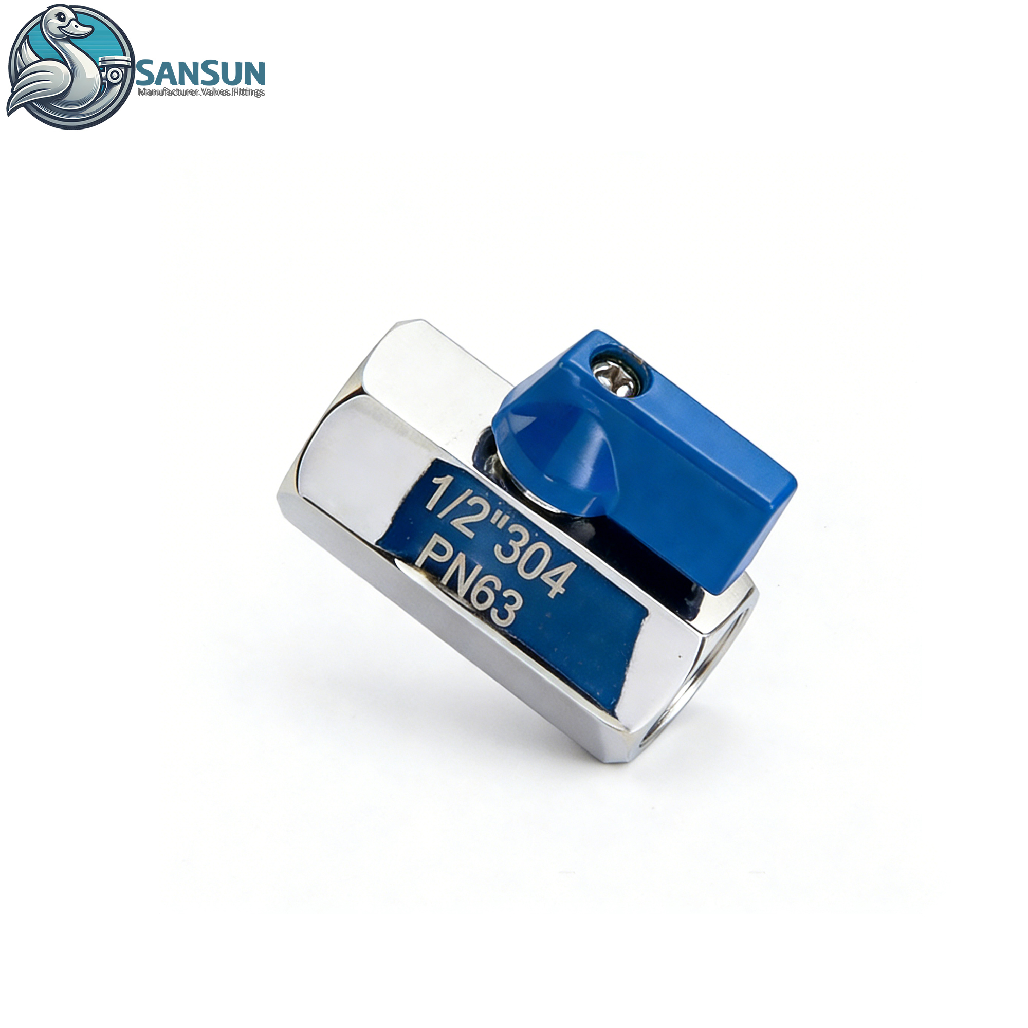 Stainless Steel Female Thread Mini Ball Valve AISI304 AISI316L For AI Data Center Liquid Cooling CDU Pipeline SANSUN