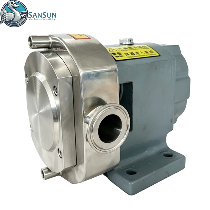 316L Sanitary Horizontal Jacketed Rotary Lobe Pump Heating and Cooling for Pump Chamber