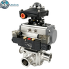 3A Sanitary Tri-Clamp Full Bore 3-Way Ball Valve with Double Acting Aluminum Pneumatic Actuator for Data Center Liquid Cooling