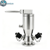 316L Sanitary Pneumatic Tri-Clamp Aseptic Sampling Valve with Hand Lever 