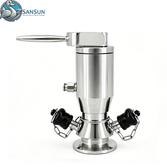 Sanitary Stainless Steel Aseptic Sampling Valve With Double Sample Ports